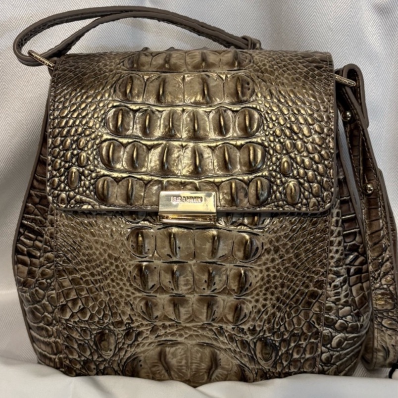 Brahmin Margo Metallic Bronze Womenâs Crossbody Bag Mint Condition Like New